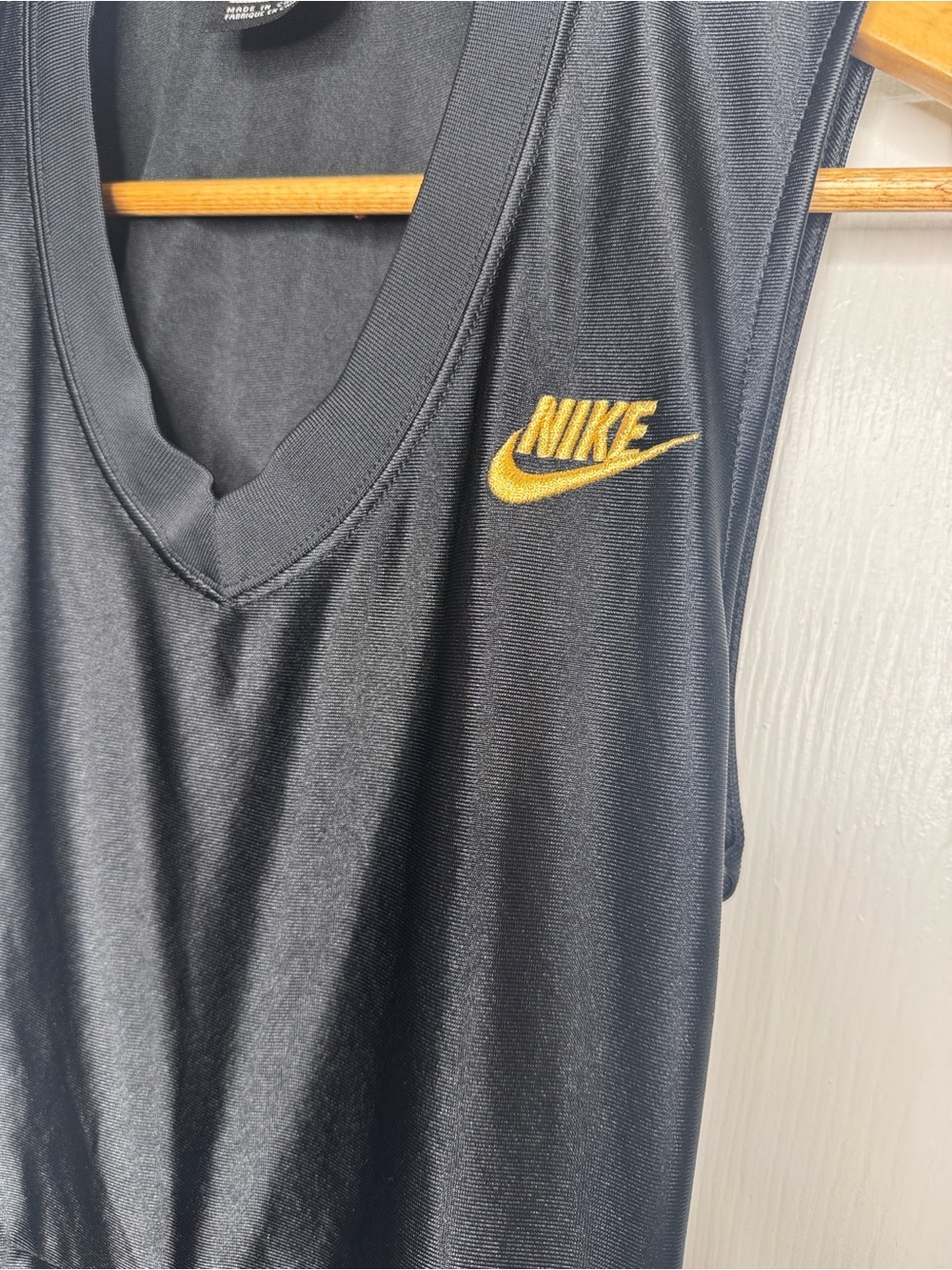 Nike Black Satin-Look Snap-Down Jumpsuit - Picture 9 of 9